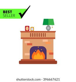 Brick fireplace icon