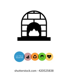 Brick fireplace icon