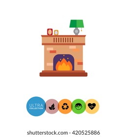 Brick fireplace icon