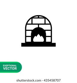 Brick fireplace icon