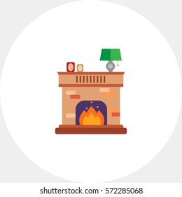 Brick fireplace icon