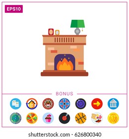 Brick fireplace icon