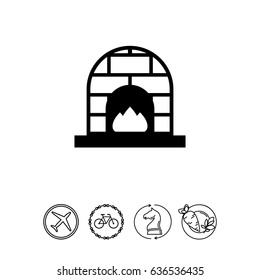 Brick fireplace icon