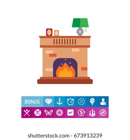 Brick fireplace icon