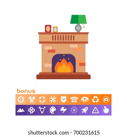 Brick fireplace icon