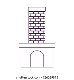 Brick Fireplace Silhouette On White Background Stock Vector (Royalty ...