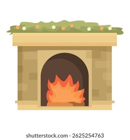 Chimenea de ladrillo está calentando una acogedora habitación con un fuego ardiente