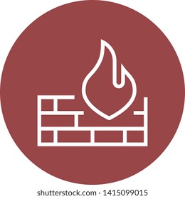 Brick Firewall Protection Outline Icon
