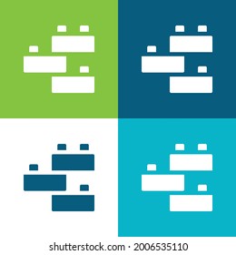 Brick Flat four color minimal icon set