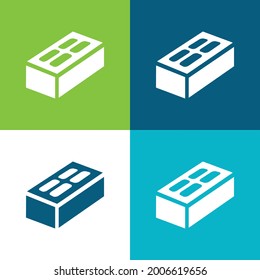 Brick Flat four color minimal icon set