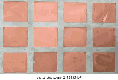 Brick floor texture vector background. closeup brick floor surface