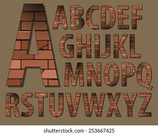 Brick Font. Capital Letters.