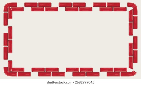 Marco de ladrillo con espacio en blanco vacío para la Ilustración vectorial de texto