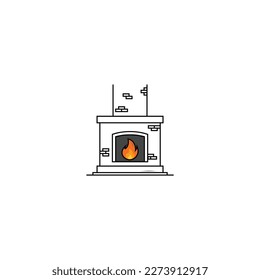 Brick furnace icon isolated vector graphics