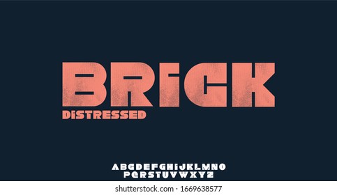 BRICK, GEOMETRIC SHAPE  FONT VECTOR TYPEFACE ALPHABET TYPESET