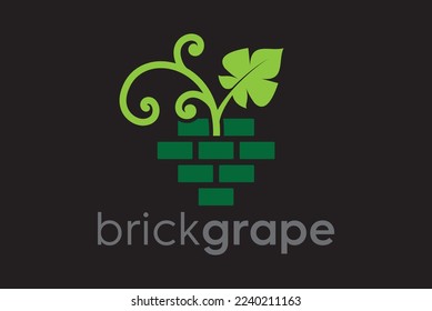 brick grape logo vector design illustration template.eps
