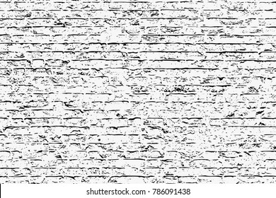 Brick grunge style background. Brick Wall silhouette pattern. Vintage style with detail grunge. Monochrome retro scratch background. Vector art