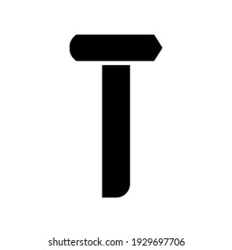icono de martillo de ladrillo o logotipo símbolo de signo aislado ilustración vectorial - iconos vectoriales de estilo negro de alta calidad
