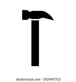 icono de martillo de ladrillo o logotipo símbolo de signo aislado ilustración vectorial - iconos vectoriales de estilo negro de alta calidad
