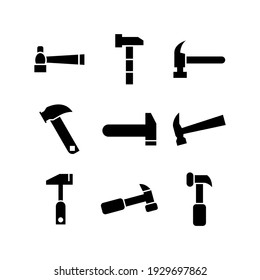 brick hammer icon or logo isolated sign symbol vector illustration - Collection of high quality black style vector icons

