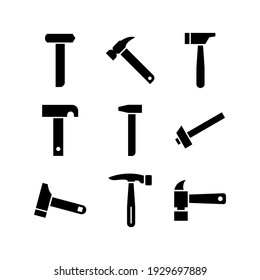 brick hammer icon or logo isolated sign symbol vector illustration - Collection of high quality black style vector icons
