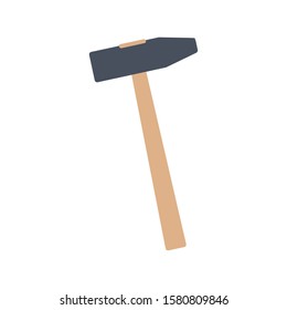 brick hammer tool icon over white background, vector illustration