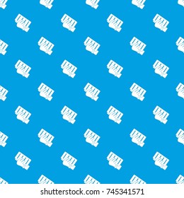 Brick in a hand pattern repeat seamless in blue color for any design. Vector geometric illustration