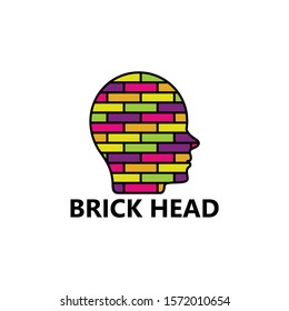 Brick Head Logo Template Design