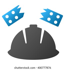 Brick Helmet Accident vector toolbar icon for software design. Style is a gradient icon symbol on a white background.