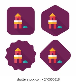brick house flat icon with long shadow,eps10