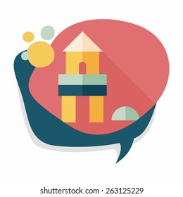 brick house flat icon with long shadow,eps10