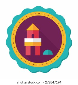 brick house flat icon with long shadow,eps10