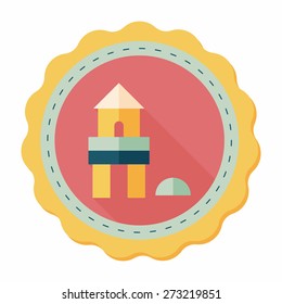 brick house flat icon with long shadow,eps10