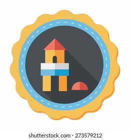 brick house flat icon with long shadow,eps10