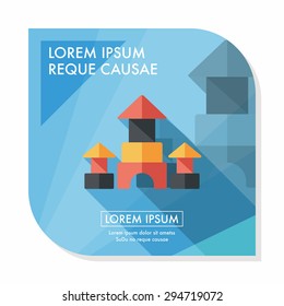 brick house flat icon with long shadow