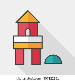 brick house flat icon with long shadow,eps10