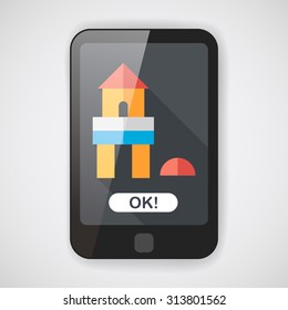 brick house flat icon with long shadow,eps10
