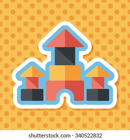 brick house flat icon with long shadow