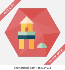 brick house flat icon with long shadow,eps10
