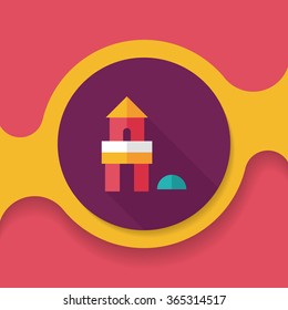 brick house flat icon with long shadow,eps10