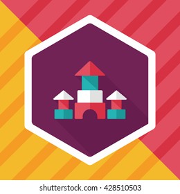 brick house flat icon with long shadow