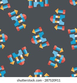 brick house flat icon seamless pattern background