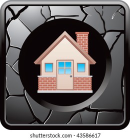 brick house gray cracked web button