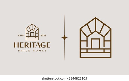 Brick House Brick Home Logo Template. Universal creative premium symbol. Vector illustration. Creative Minimal design template. Symbol for Corporate Business Identity