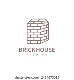 Brick house icon vector logo design 5