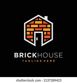 Brick House Logo With Hexagon Concept