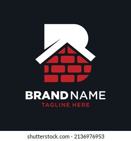 Brick House Logo With Letter B Design