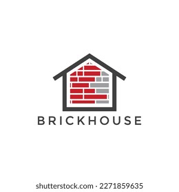 Brick house logo vector icon illustration svg