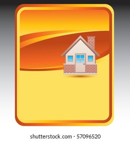 fondo naranja de la casa de ladrillos