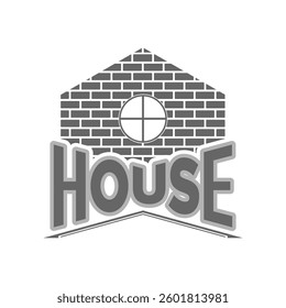 Brick house property design vector